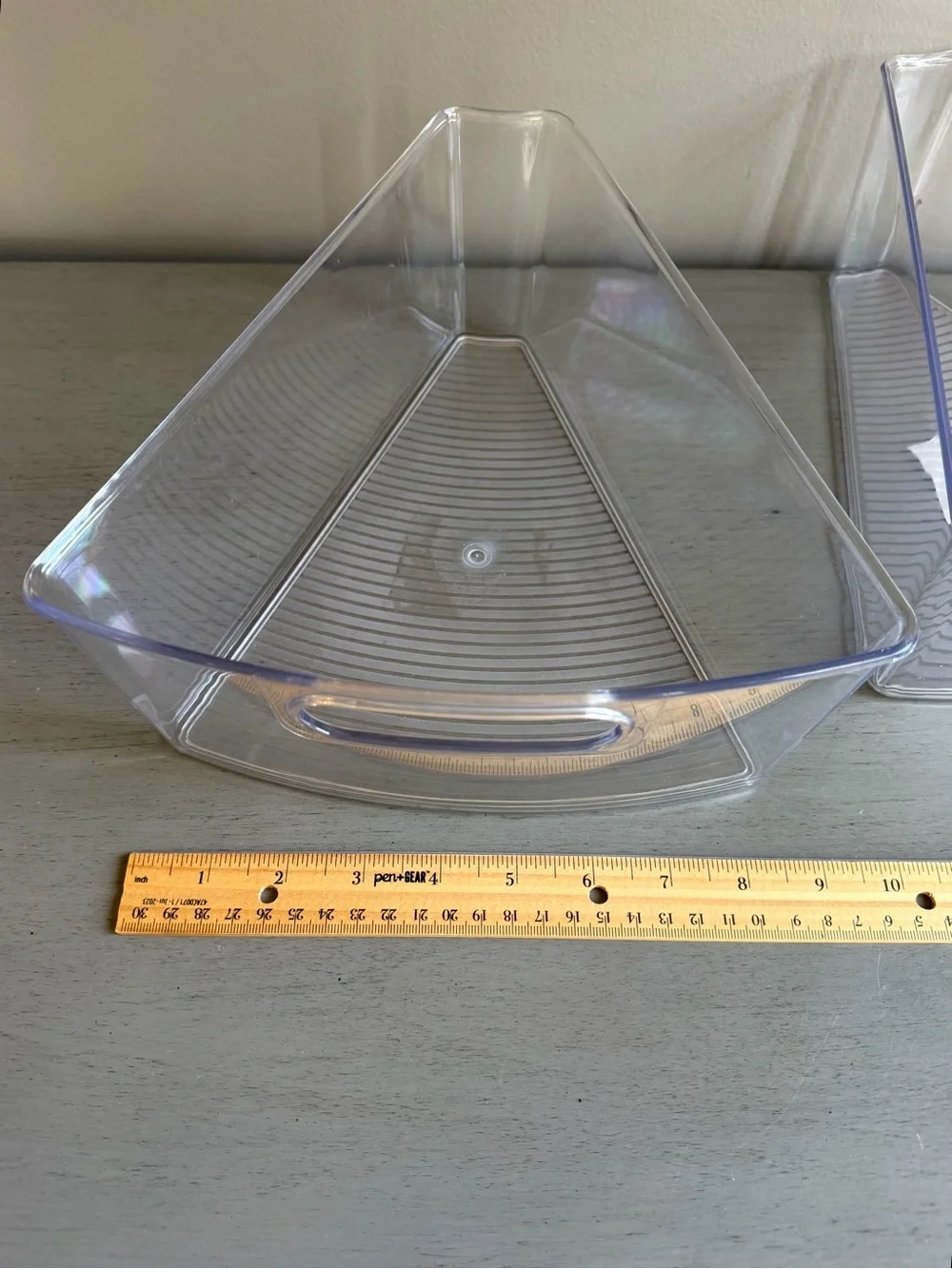 Lazy Susan Cabinet Organize Clear Corner Plastic Kitchen Storage Bins - Set of 2